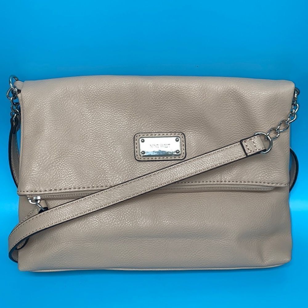 Nine West vegan leather blush pink Crossbody flap over purse